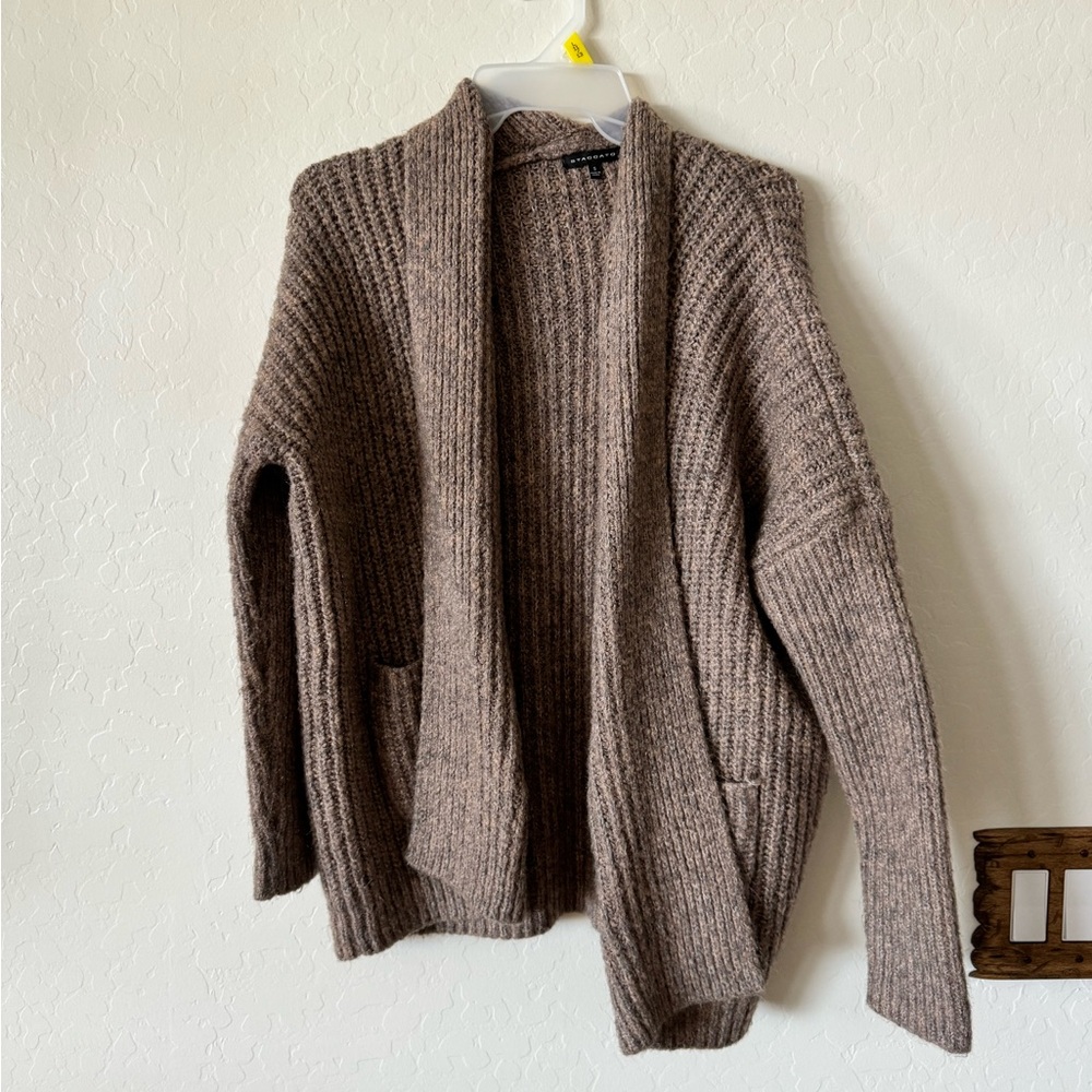 Brown cardigan sweater
